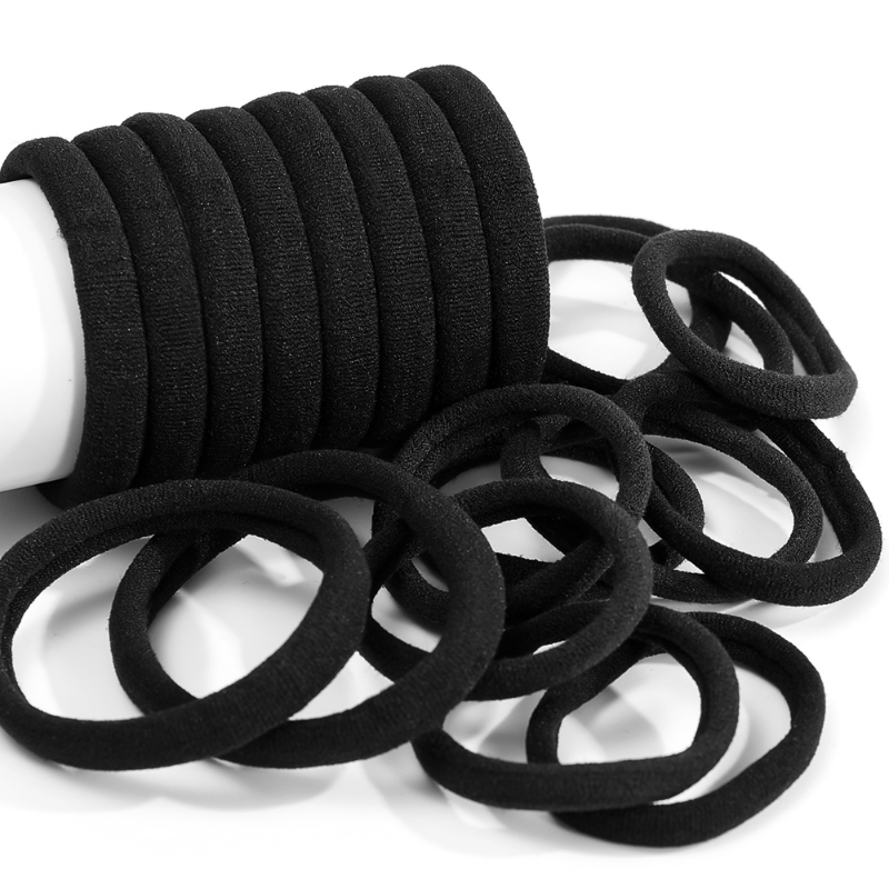 Bandas elásticas para el pelo para niña y mujer, accesorios para el cabello de color negro, 100/50/10 unidades