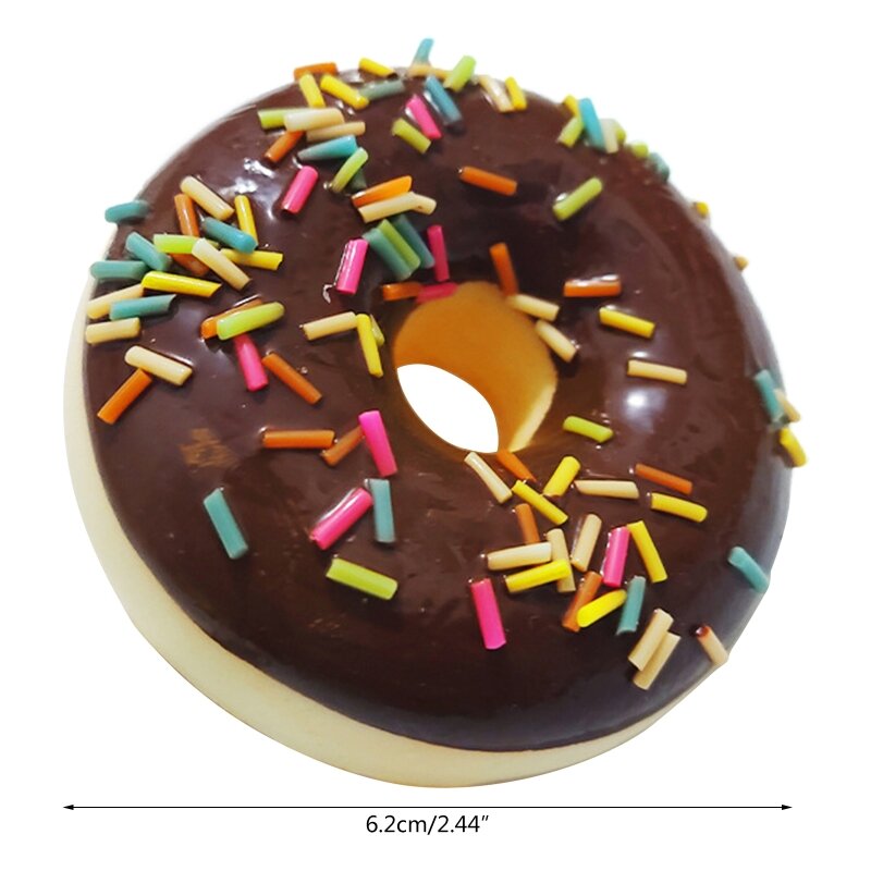 6.2Cm Kunstmatige Donut Mini Squishy Nieuwigheid Speelgoed Simulatie Model Voedsel Chocolade Cake Roll Fotografie Decoratie Props