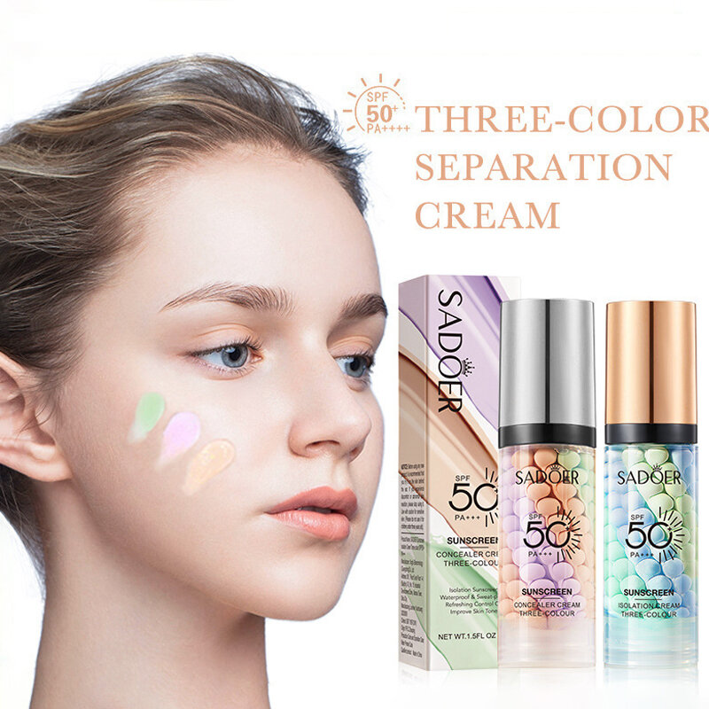 40ml Face Primer Makeup Moisturizing Cream 3color sunscreen isolation cream Invisible Pores Facial Brighten Correcting Cosmetics