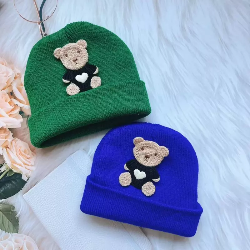 Bonnet élastique pour enfant, fille et garçon, chapeau d'hiver pour bébé, couleur bonbon