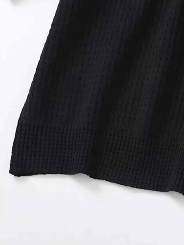 Wanita 2024 musim semi dan musim gugur baru modis berongga kasual lengan pendek Sweater Chic POLO kerah All-match Sweater Mujer