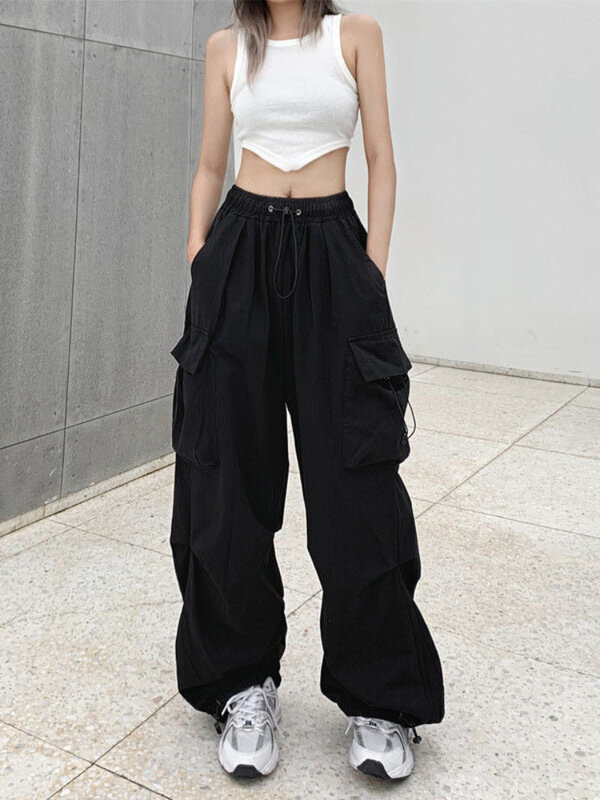 Streetwear Techwear Cargo Work Harajuku proste spodnie Alt ubrania dorywczo spodnie męskie spodnie dresowe szerokie nogawki biegaczy kobiet