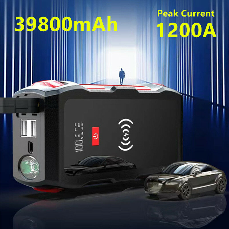 39800mAh Car Jump Starter Power Bank 1200A Car Battery Charger Auto Emergency Booster Starting Device Jump Starter