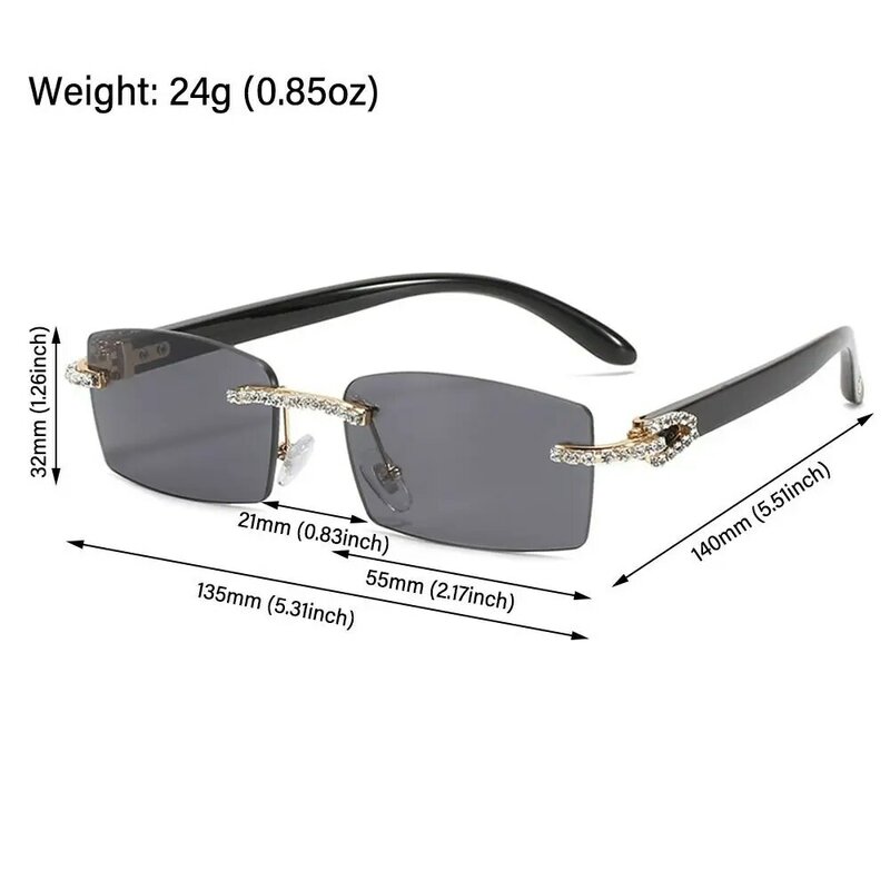 Gradient Punk Sunglasses Retro UV400 Frameless Eyewear Driving Shades for Women & Men