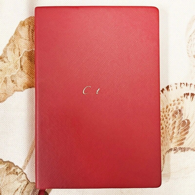 Luxo Couro Escrita Notebook, Ca Cor Vermelha, Qualidade Papel, Elegante, 146 Tamanho