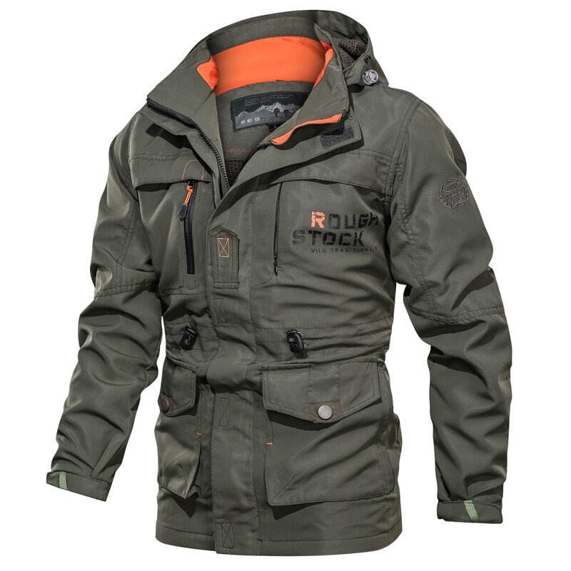 Jaqueta de carga masculina, tamanho grande, para caminhadas ao ar livre, casaco tático multifuncional, primavera, outono