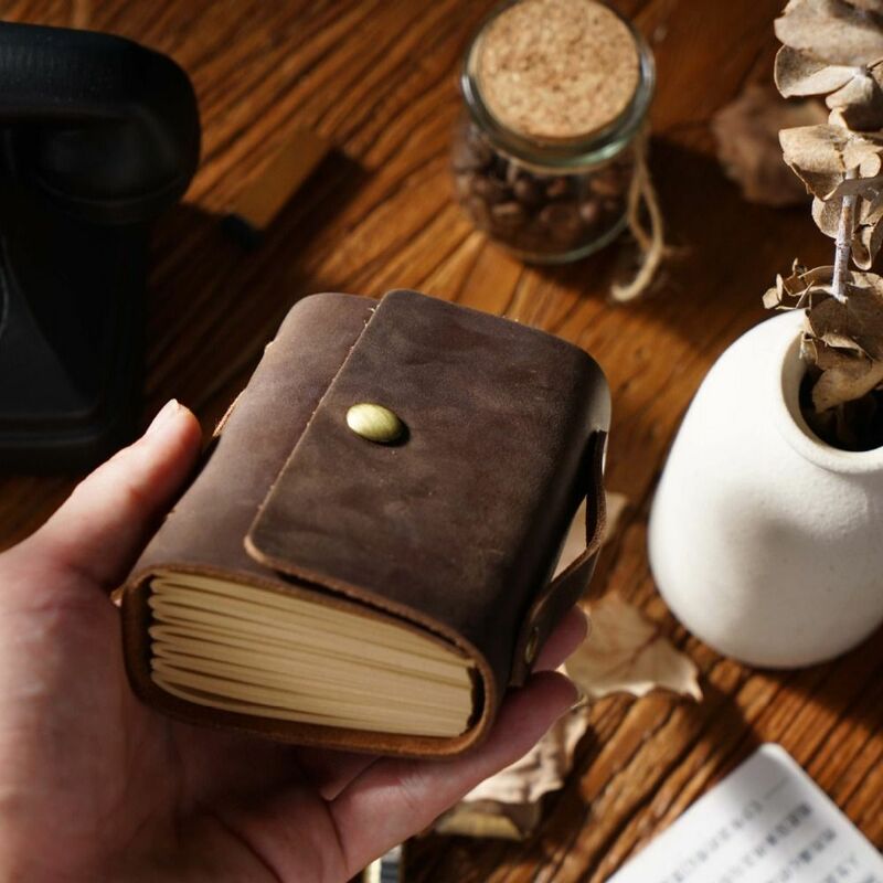 Handmade Cowhide Cover Sketchbook Creative Leather DIY Diary Notebook Writing Traveler Notebook Hand Account