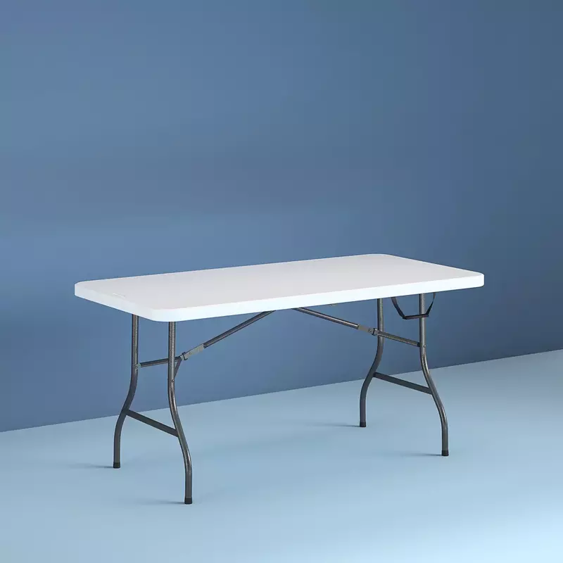 Cosco-Table Pliante de 6 Pieds, en Blanc Moucheté