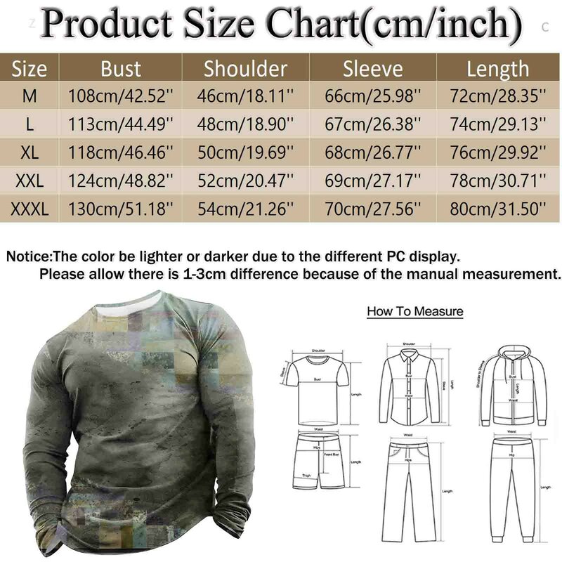 Male Autumn And Winter Fashion Printed Round Neck Long Sleeve T Shirt Retro Full Print Tops