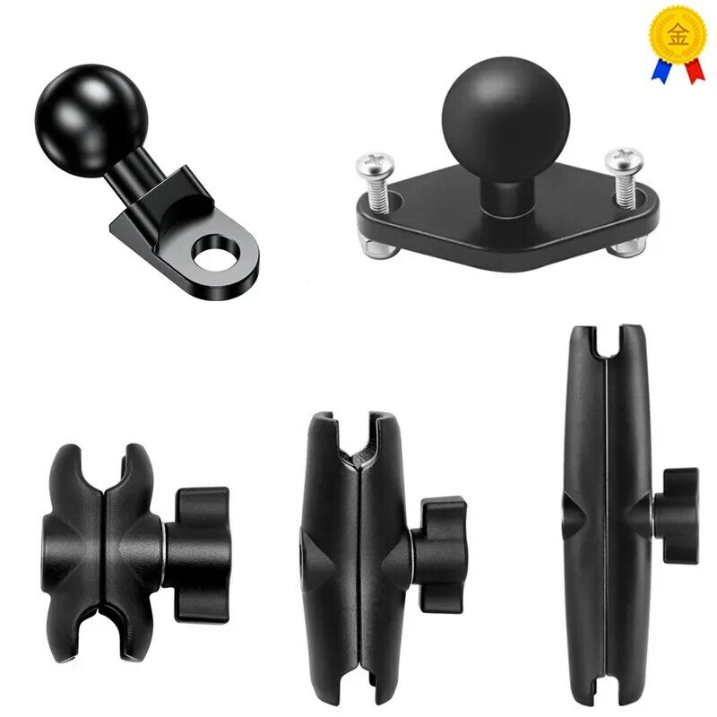 1 In Ball Head Mount Adapter GPS Holder Motorcycle Bicycle Handlebar Clip Rearview Mirror Bracket for GoPro 10 9 8 Camera Mounts