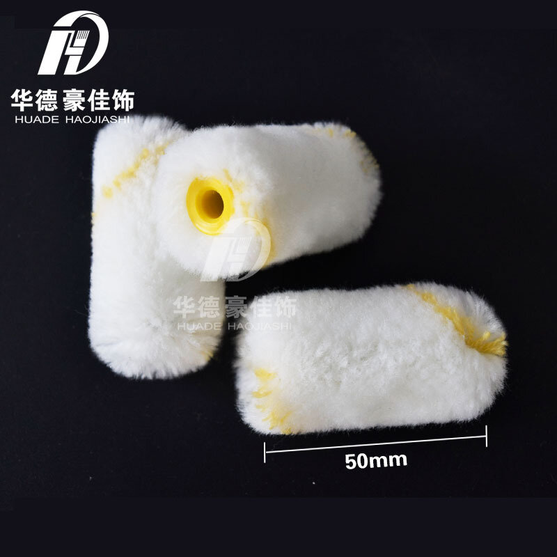 Baotou sikat gulung kecil garis kuning akrilik, 2 inci wol sedang inti menggulung cat Mini Baotou 5cm