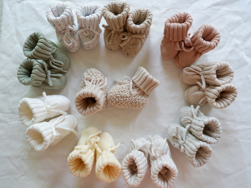 Cute Infant Baby Neutral Booties, Meias de malha unisex, Sapatos quentes para crianças, Presente do chuveiro do bebê, 100% algodão, Inverno
