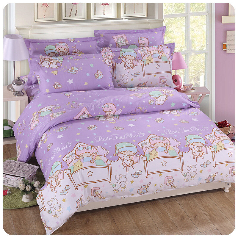 Pure Cotton Cartoon Bedding Set for Children, Single Quilt Cover, Boys' Bed, Single