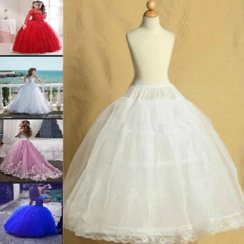 Rok Anak-anak untuk Gaun Gadis Bunga Rok 2 Lingkar Crinoline Gadis Kecil Rok Lolita Rok Pakaian Dalam Vestido De Novia