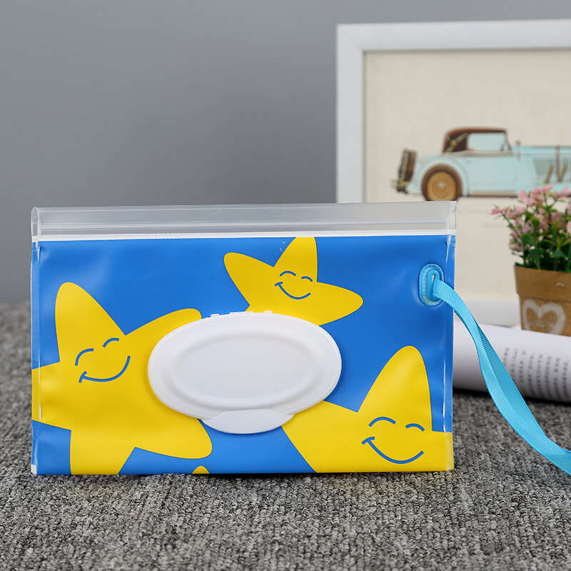 Boîte à lingettes portable avec sangle à pression pour bébé, contenant écologique, facile à transporter, à clapet, pour livres cosmétiques, étuis à lingettes, 2 pièces