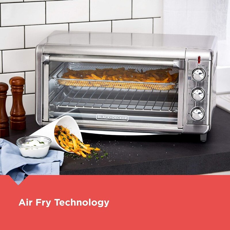 Extra Wide Crisp 'N Bake Air Fry tostapane forno, argento
