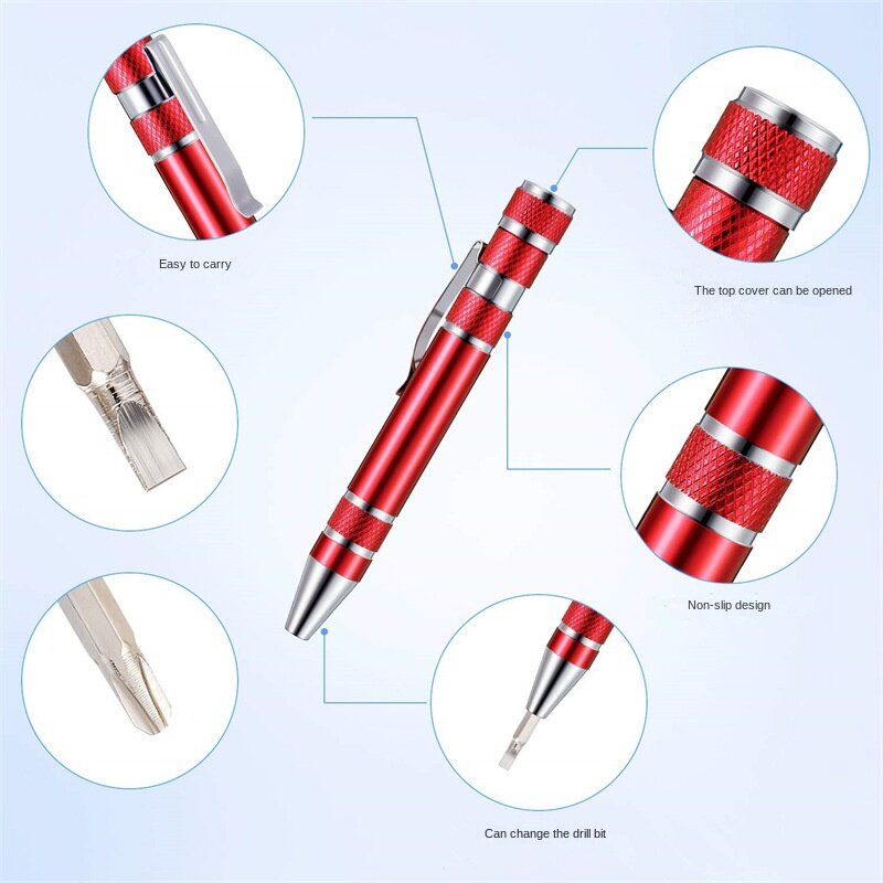 Многофункциональная отвертка 8 в 1, ручка для разборки из алюминиевого сплава, крестообразная отвертка, инструмент для ремонта