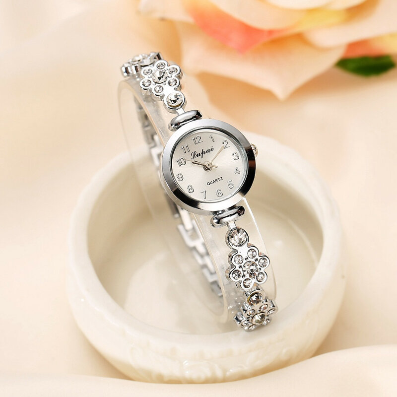 Relógios de pulso de quartzo atemporal feminino, quartzo, simples, preciso, 33 diamantes