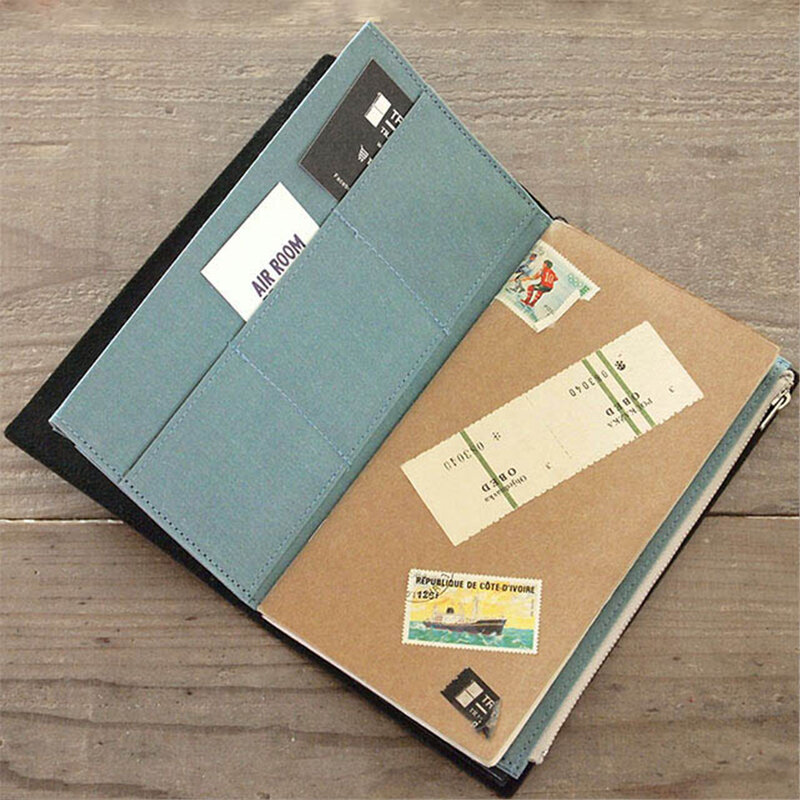 قماش القماش سستة جيب حقيبة جلدية ملزمة دفتر مخطط ملحق منتظم جواز سفر حقيبة التخزين مجلد ملفات القرطاسية