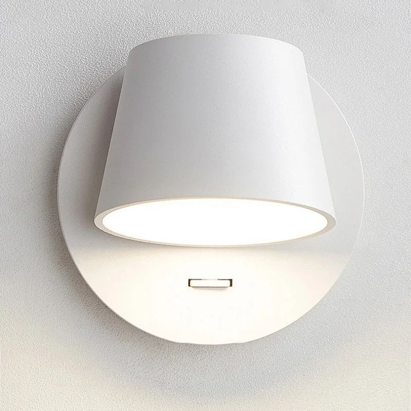 Nordic LED Wall Lamp With Switch 350 Degrees Rotatable Bedroom Bedside Corridor Reading Light Aisle Hotel Sconce Indoor Light