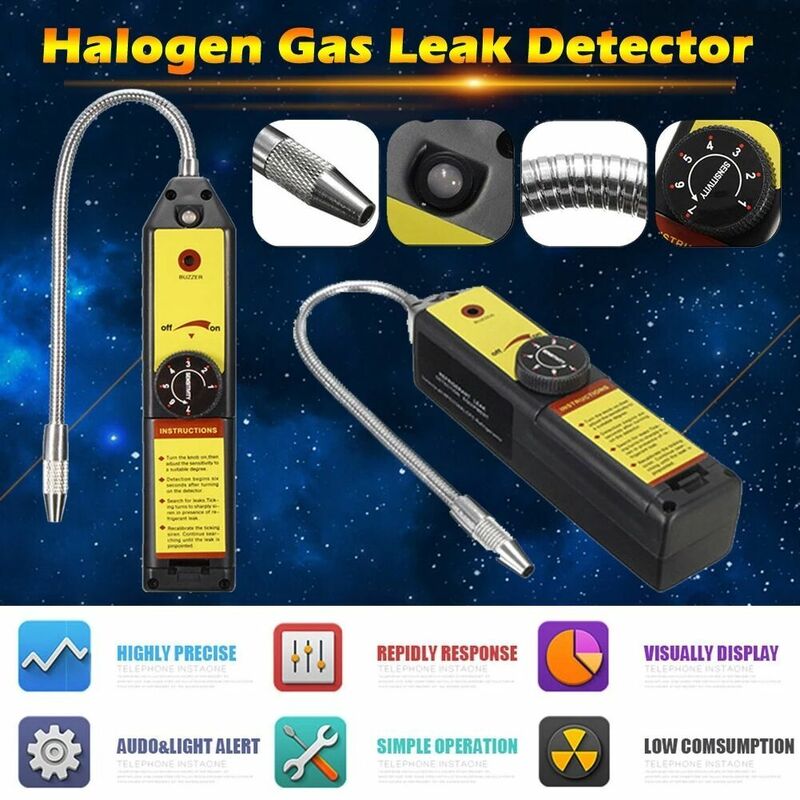 Детектор утечки газа, детектор фреона, газоанализатор, хладагент, галогенный газ, тестер, сканер для кондиционирования воздуха R22a R134a