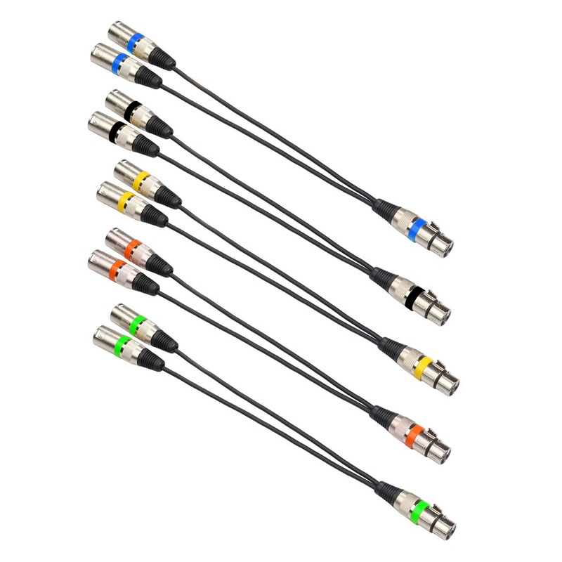 XLR fêmea Jack para Dual 2 macho Plug Y Splitter, cabo adaptador, amplificador alto-falante, Mixer fone de ouvido, 3Pin, 30cm
