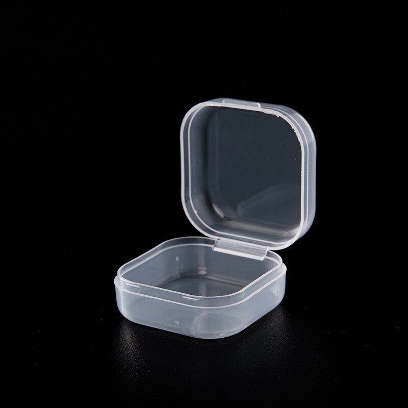 10 шт., квадратная прозрачная пластиковая коробка для украшений