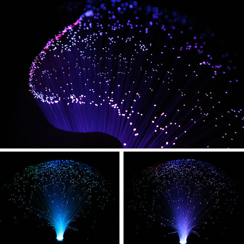 여러 가지 빛깔의 LED 광섬유 램프 조명, 실내 장식 중앙 장식품 휴일 웨딩 램프 LED 야간 조명 램프