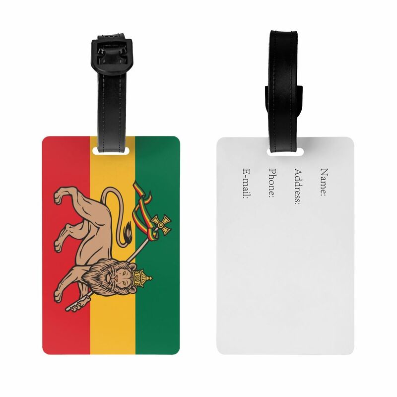 Bandeira Rastafari Bagagem Tag, Reggae Rasta Lion Travel Bag, Mala Capa de Privacidade, Etiqueta de identificação, Personalizado