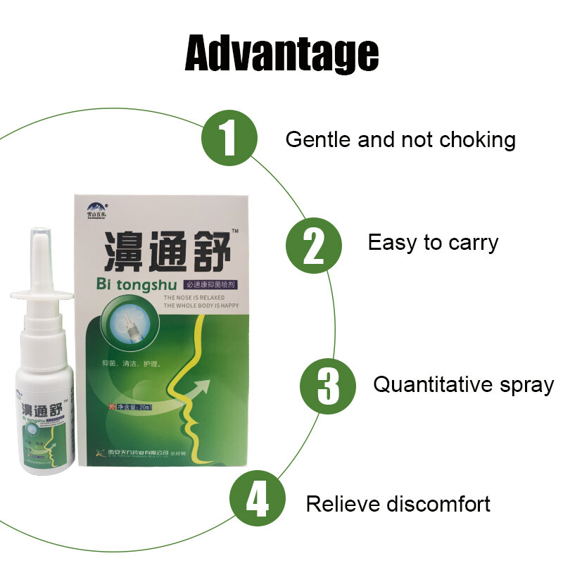Ervas médicas tradicionais chinesas spray nasal sprays rinite crônica desconforto nasal queda nasal nariz coceira erva fresca cuidados com o nariz