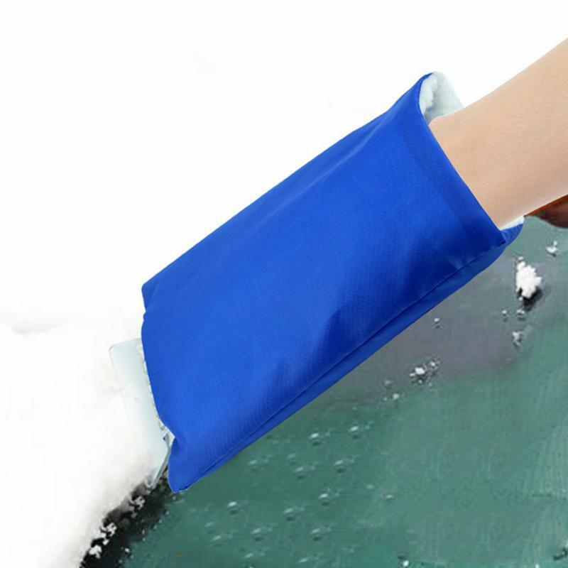 Guante de eliminación de raspador de nieve, herramienta de limpieza de tela, pala de nieve, raspador de hielo para ventana automática, guantes de invierno para coche al aire libre
