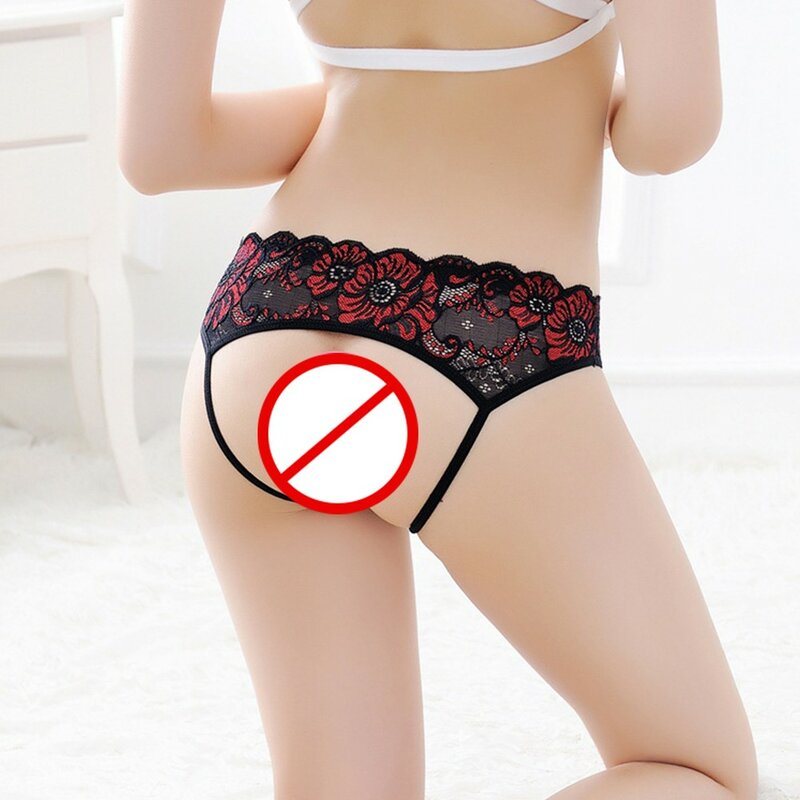 Sexy Women Lace Thong G-string Panties Lingerie Underwear Crotchle T-back Briefs See Through Underpants Transparent Knickers