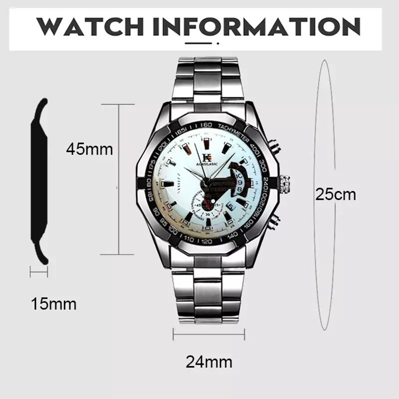 AOKULASIC Top Brand Mens Mechanical Watches Business Stainless Steel Automatic Wristwatch Calendar reloj automatico de hombre