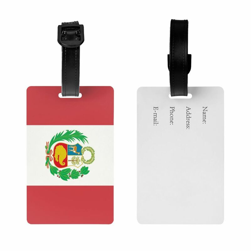 Bagagem peruana Tags para mala de viagem, Privacidade ID Label Capa, Bandeira do Peru