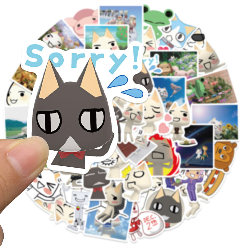 50 Stuks Cartoon Toro Inoue Kat Stickers Kawaii Waterdichte Graffiti Vinyl Stickers Voor Laptop Gitaar Koffer Skateboard Kids Cadeau