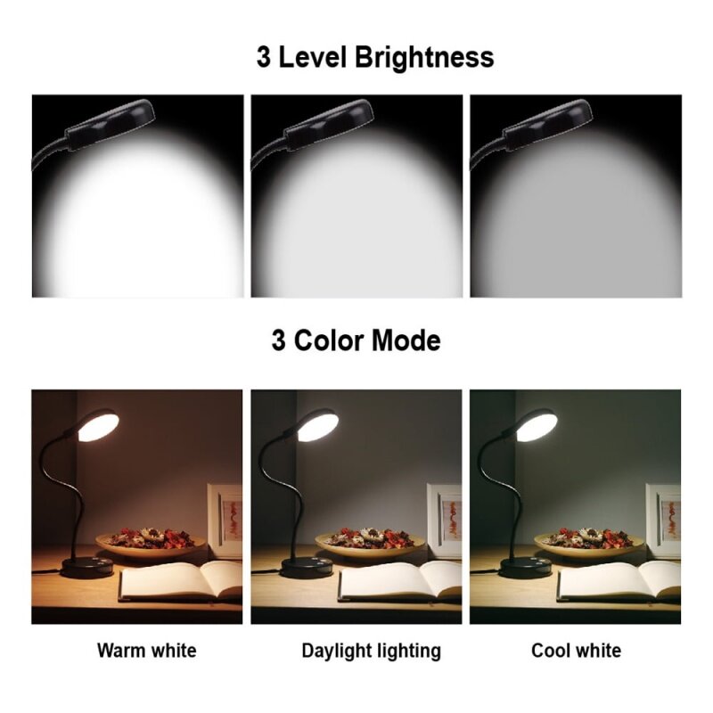 Hauptstützen moderne dimmbare LED-Schreibtisch lampe mit USB-Ladeans chluss, schwarzes Finish, für alle Altersgruppen