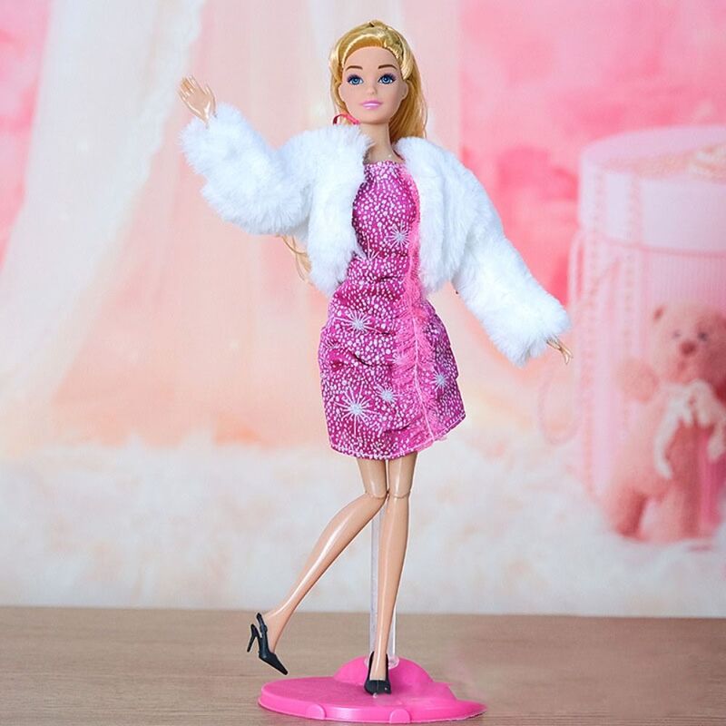 Pakaian boneka buatan tangan, Gaun modis, Sweater, topi, celana atas, aksesori pakaian boneka Barbie, hadiah mainan anak perempuan