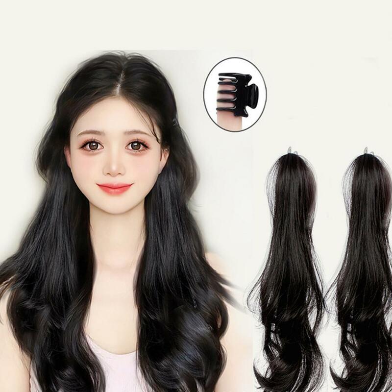 1PC Simulated Lop-eared rabbit long curly fluffy braid ponytail grabber clip-on wig hair Extensions 45cm
