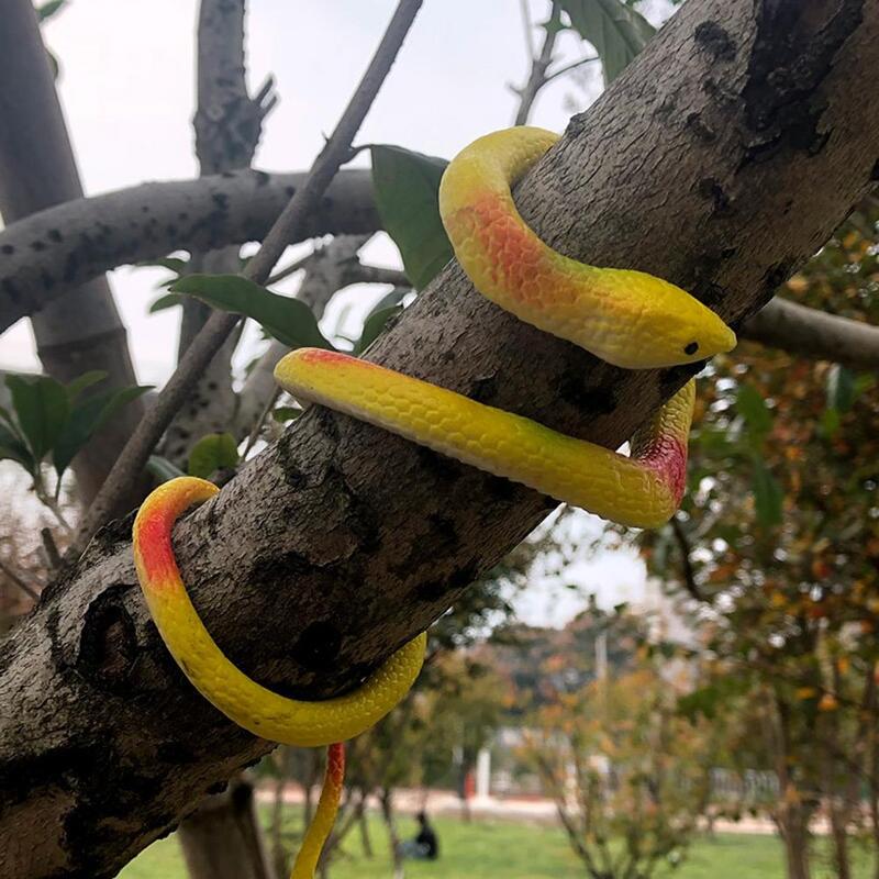 1 sztuk 75cm symulacja gumowe wąż skomplikowana zabawka gumowe okrągłe głowy wąż nowe zabawki na Halloween (losowy kolor)