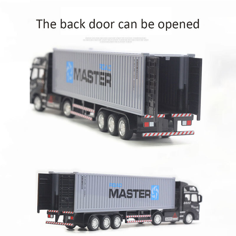 1:48 Transport Container Truck Model Diecast Vehicle Model Pull Back Body Separation Door Can Be Opened Kids Toy Gift Collection