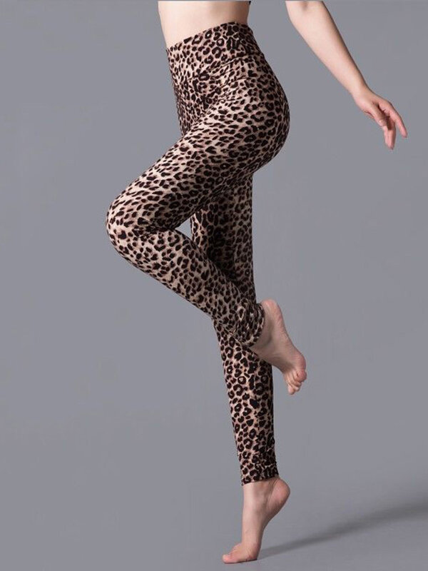 YSDNCHI Legging Motif Macan Tutul Celana Panjang Olahraga Push Up Wanita Pinggang Tinggi Olahraga Baru Kebugaran