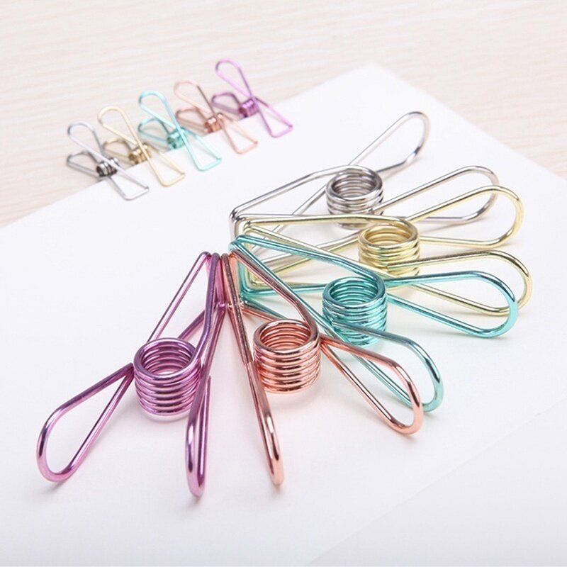 5Pcs Metal Binder Clips Paper Clip Paperclips Photo Bill Practical Clip Office school Supplies Stationery Paper Document Clips