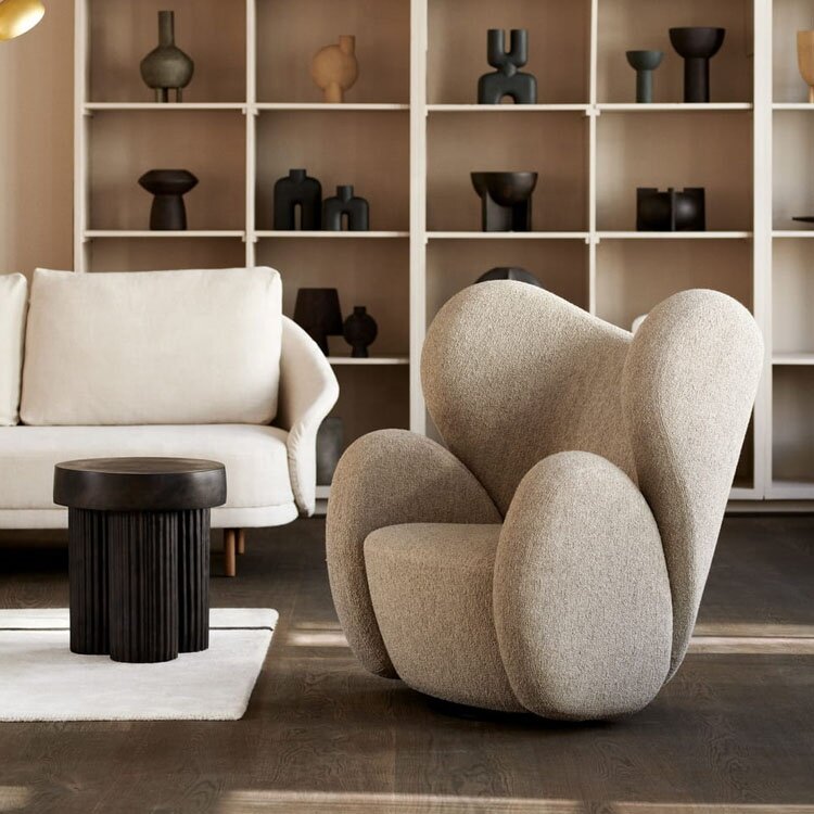 Современная роскошная мебель для дома и отеля, домашняя мебель для гостиной, поворотный большой шезлонг-стул