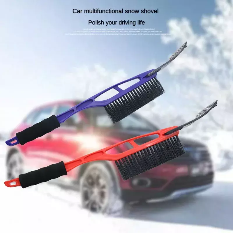 Multifuncional carro neve remoção pá, 2-em-1 escova varrição, descongelar pá de inverno