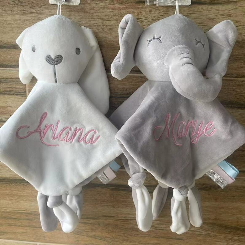Bufanda calmante personalizada para bebé, muñeca con nombre personalizado, juguete de agarre para recién nacido, muñeca para dormir, regalo para Baby Shower, muñeca suave y cómoda
