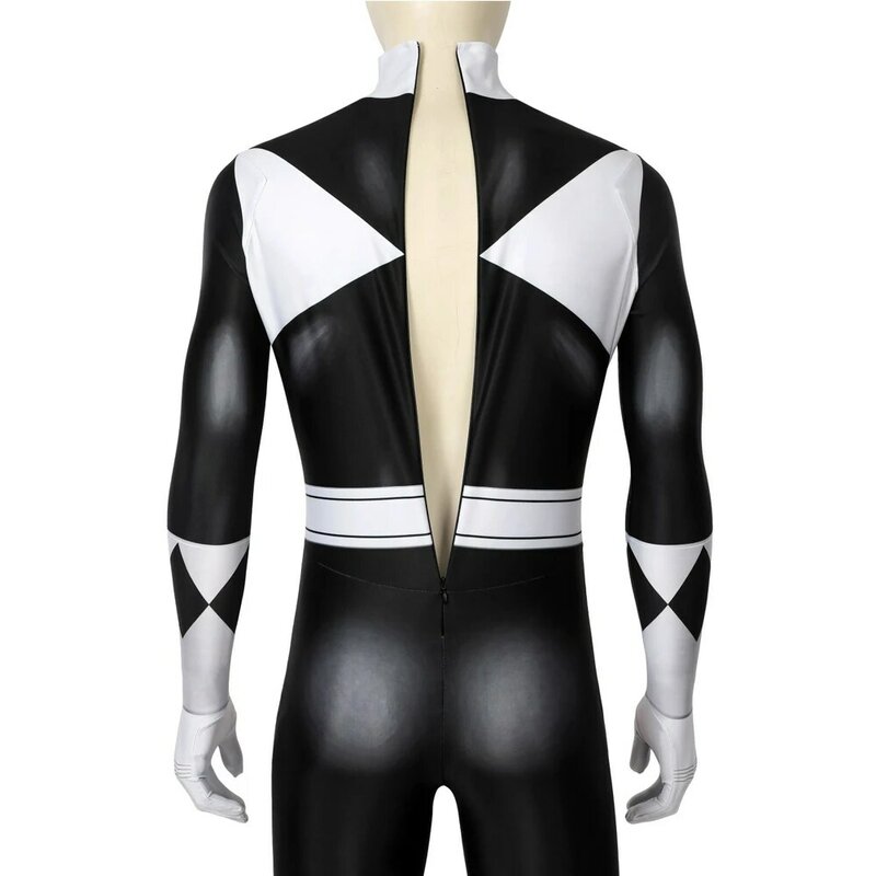 Carnival Role-Playing Costume Adult Ranger Costume Superhero Goushi Black Zentai 3D Printed Halloween High-Quality Jumpsuit
