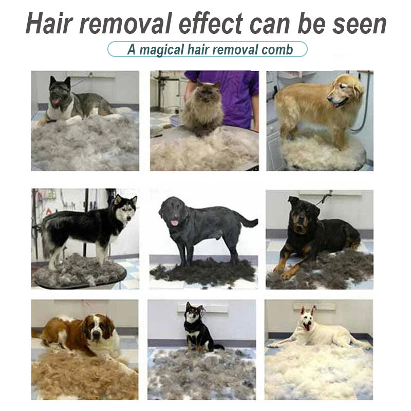 Pente grande da remoção do cabelo do cão, escova grande do cão, cabelo derramamento ferramentas, Pet Grooming, massagem do gato