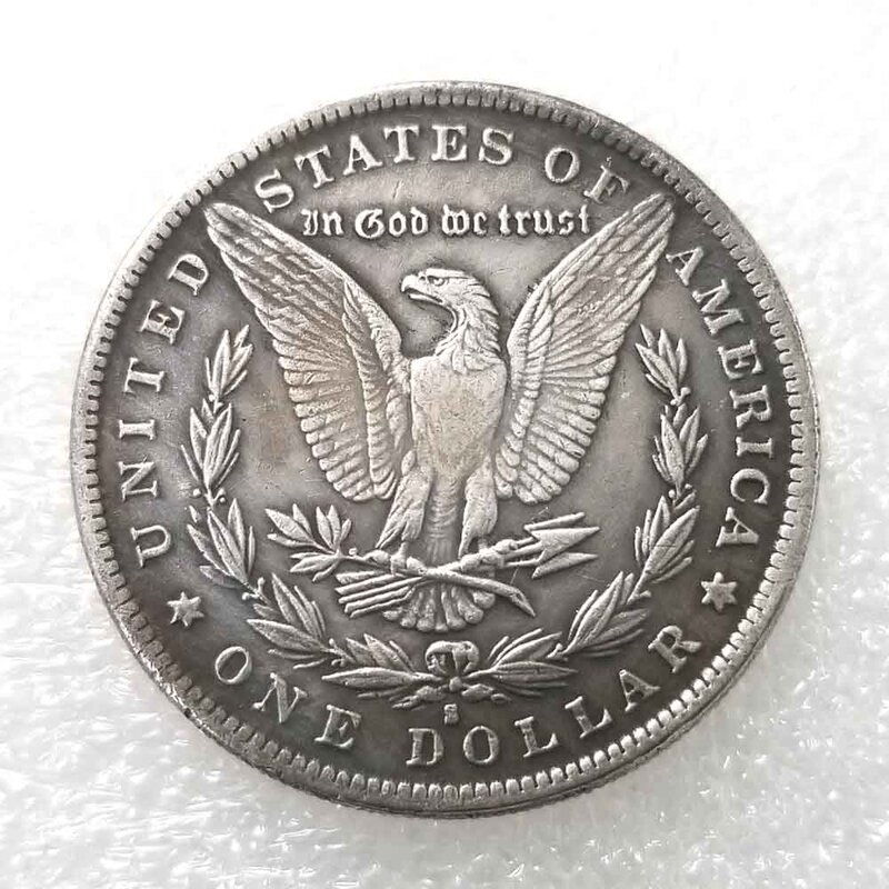 Koin pasangan menyenangkan satu dolar elang kebebasan AS 1878 mewah/koin keputusan kelab malam/koin peringatan keberuntungan + tas hadiah