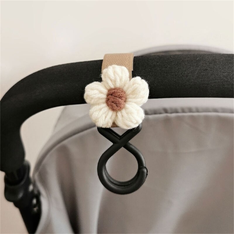 Crochet poussette pour bébé, breloque florale, organisateur support chariot pour bébé, cintre poussette,