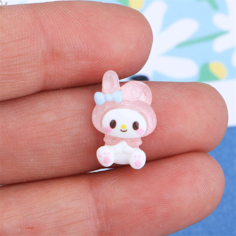 Cartoon 10Pcs sanirios Kuromi accessori per unghie Cinnamoroll Melody Pompompurin Pochacco Hello Kitty Manicure decorazione regali giocattoli